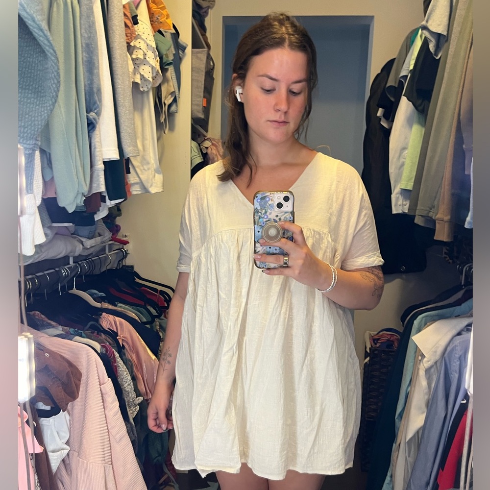 White babydoll mini dress